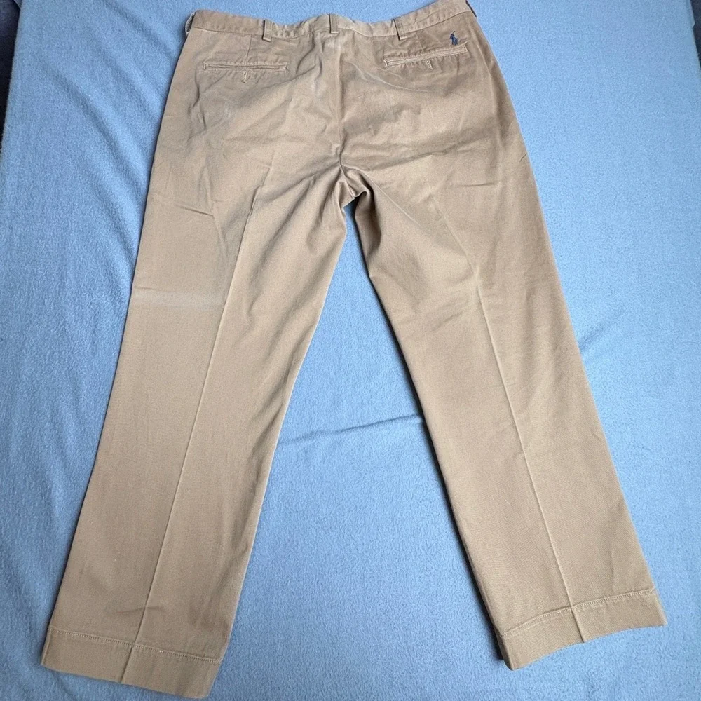 Polo Ralph Lauren Preston Pant Mens 40x30 Tan Khaki Chino Cotton Straight Leg